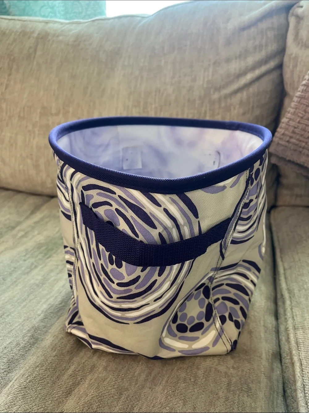 Thirty One Purple Patterned Fabric Storage Bin